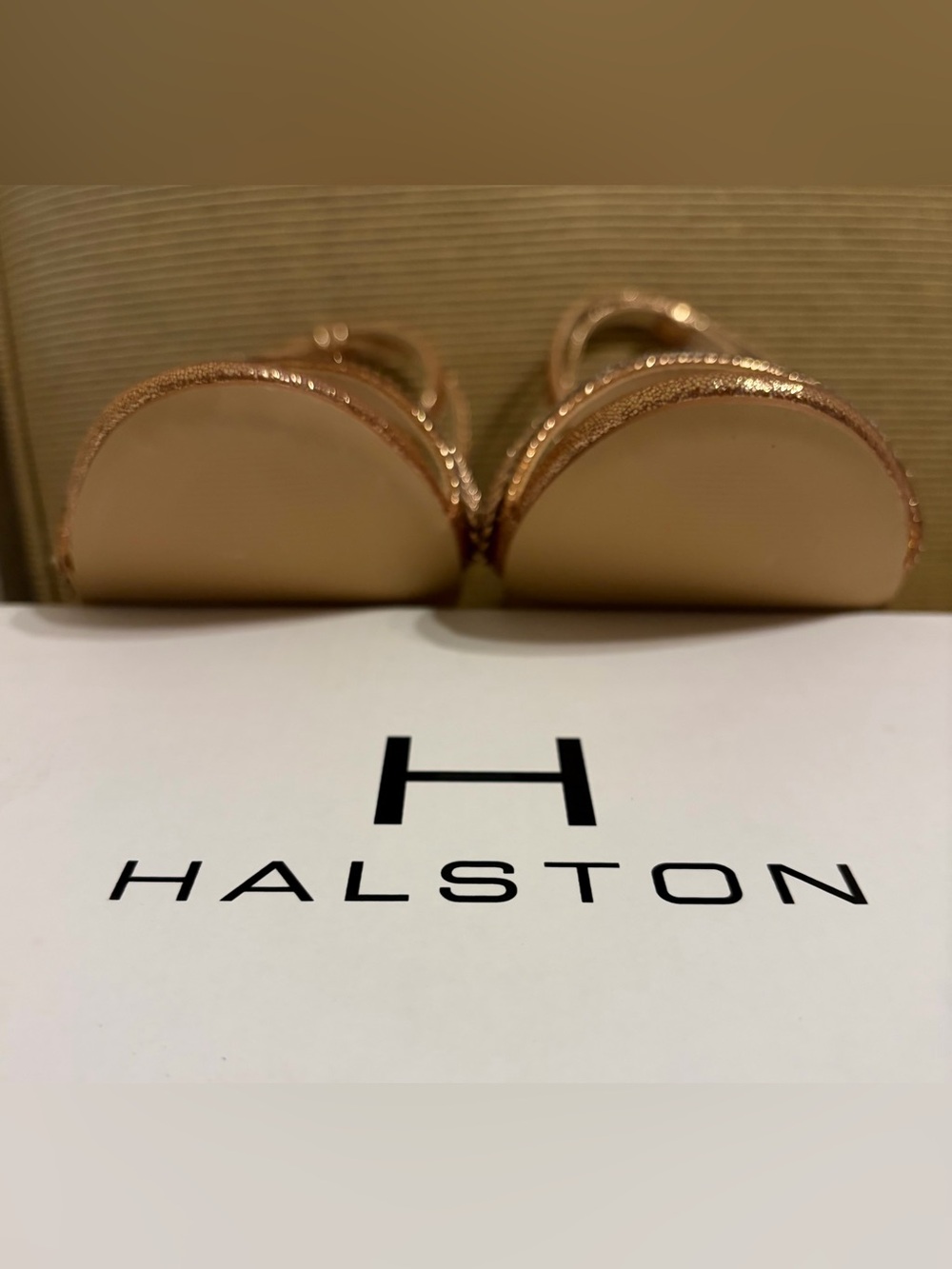 NWT Halston Heritage Women's Ankle Strap Rose Gold Dress Sling Sandal - Size 10 - Picture 9 of 17